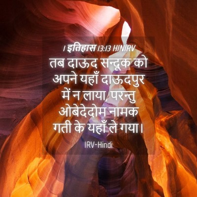 Picture 04 - 1 इतिहास 13:13 HINIRV - तब दाऊद सन्दूक को - Bible Verse Picture