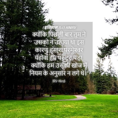 Picture 04 - 1 इतिहास 15:13 HINIRV - क्योंकि पिछली बार - Bible Verse Picture