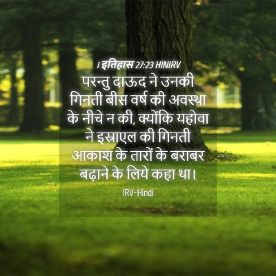 Picture 04 - 1 इतिहास 27:23 HINIRV - परन्तु दाऊद ने - Bible Verse Picture
