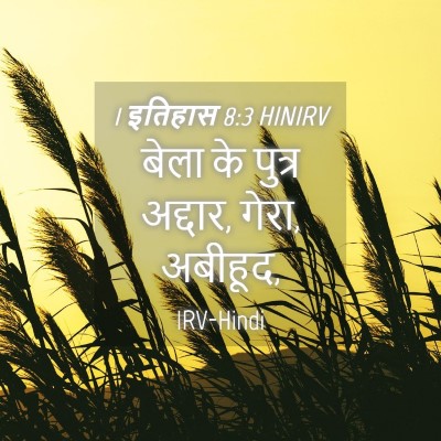 Picture 04 - 1 इतिहास 8:3 HINIRV - बेला के पुत्र - Bible Verse Picture