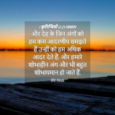 Picture 04 - 1 कुरिन्थियों 12:23 HINIRV - और देह के जिन अंगों - Bible Verse Picture