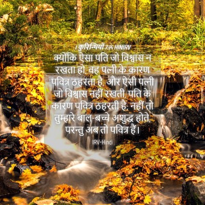 Picture 04 - 1 कुरिन्थियों 7:14 HINIRV - क्योंकि ऐसा पति जो - Bible Verse Picture