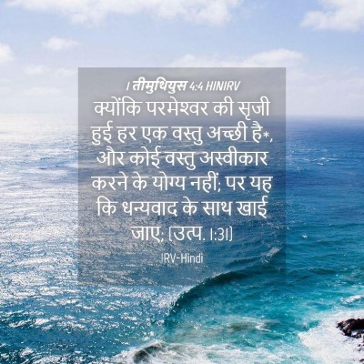 Picture 04 - 1 तीमुथियुस 4:4 HINIRV - क्योंकि परमेश्‍वर - Bible Verse Picture
