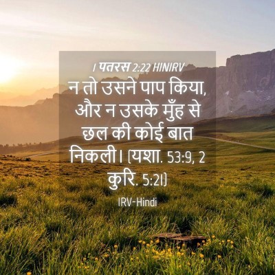 Picture 04 - 1 पतरस 2:22 HINIRV - न तो उसने पाप किया, - Bible Verse Picture