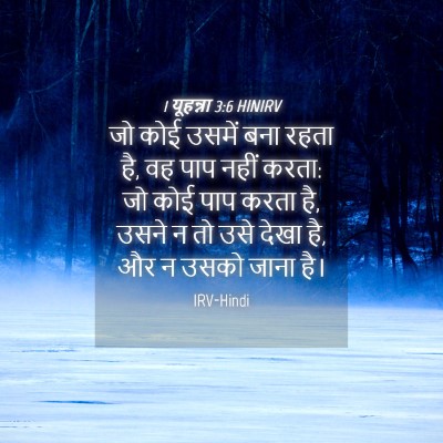 Picture 04 - 1 यूहन्ना 3:6 HINIRV - जो कोई उसमें बना - Bible Verse Picture