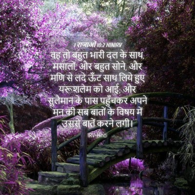 Picture 04 - 1 राजाओं 10:2 HINIRV - वह तो बहुत भारी दल - Bible Verse Picture