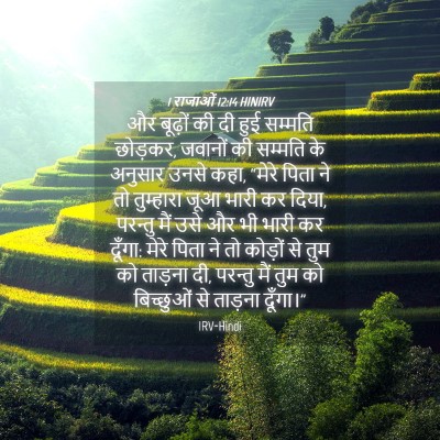Picture 04 - 1 राजाओं 12:14 HINIRV - और बूढ़ों की दी हुई - Bible Verse Picture