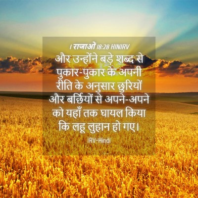 Picture 04 - 1 राजाओं 18:28 HINIRV - और उन्होंने बड़े - Bible Verse Picture