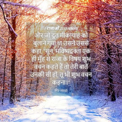 Picture 04 - 1 राजाओं 22:13 HINIRV - और जो दूत मीकायाह - Bible Verse Picture