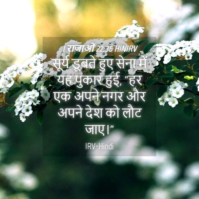 Picture 04 - 1 राजाओं 22:36 HINIRV - सूर्य डूबते हुए - Bible Verse Picture