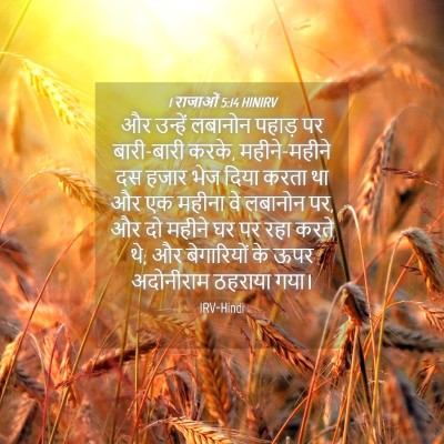 Picture 04 - 1 राजाओं 5:14 HINIRV - और उन्हें लबानोन - Bible Verse Picture