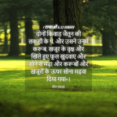 Picture 04 - 1 राजाओं 6:32 HINIRV - दोनों किवाड़ - Bible Verse Picture