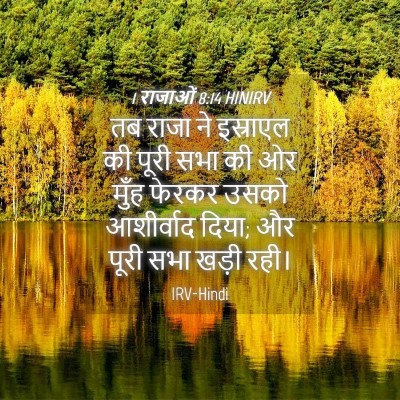 Picture 04 - 1 राजाओं 8:14 HINIRV - तब राजा ने इस्राएल - Bible Verse Picture