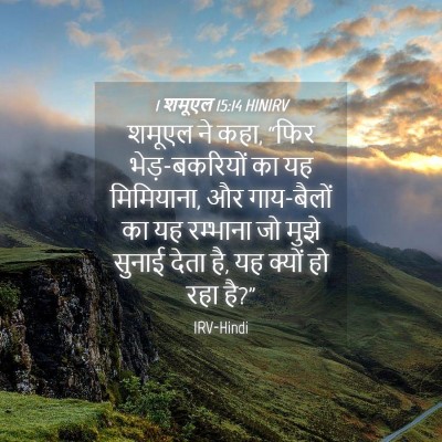 Picture 04 - 1 शमूएल 15:14 HINIRV - शमूएल ने कहा, “फिर - Bible Verse Picture