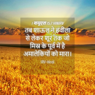 Picture 04 - 1 शमूएल 15:7 HINIRV - तब शाऊल ने हवीला से - Bible Verse Picture