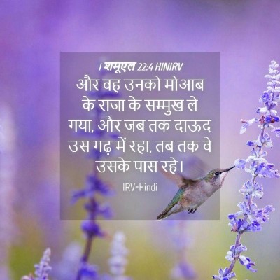 Picture 04 - 1 शमूएल 22:4 HINIRV - और वह उनको मोआब के - Bible Verse Picture