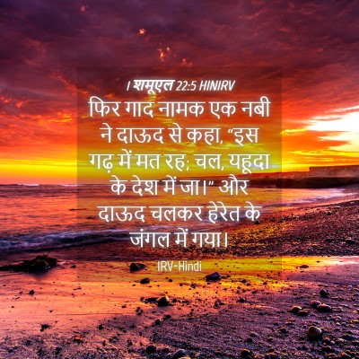 Picture 04 - 1 शमूएल 22:5 HINIRV - फिर गाद नामक एक नबी - Bible Verse Picture
