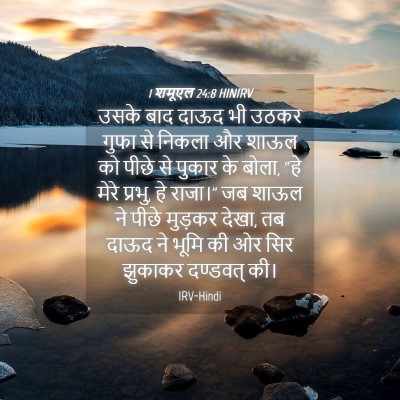 Picture 04 - 1 शमूएल 24:8 HINIRV - उसके बाद दाऊद भी - Bible Verse Picture