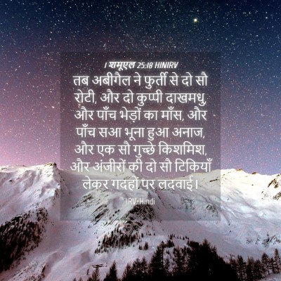 Picture 04 - 1 शमूएल 25:18 HINIRV - तब अबीगैल ने - Bible Verse Picture