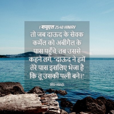 Picture 04 - 1 शमूएल 25:40 HINIRV - तो जब दाऊद के सेवक - Bible Verse Picture