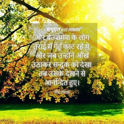 Picture 04 - 1 शमूएल 6:13 HINIRV - और बेतशेमेश के लोग - Bible Verse Picture