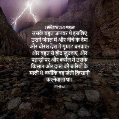 Picture 04 - 2 इतिहास 26:10 HINIRV - उसके बहुत जानवर थे - Bible Verse Picture