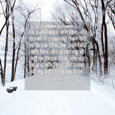 Picture 04 - 2 इतिहास 29:22 HINIRV - तब उन्होंने बछड़े - Bible Verse Picture