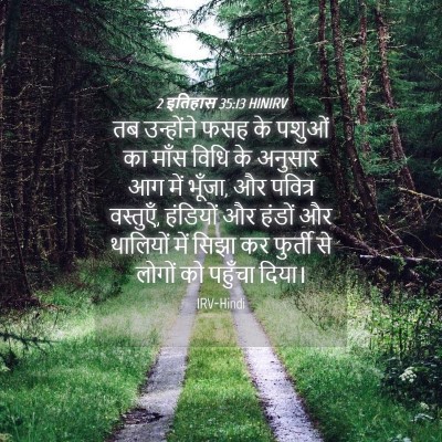 Picture 04 - 2 इतिहास 35:13 HINIRV - तब उन्होंने फसह के - Bible Verse Picture