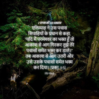 Picture 04 - 2 राजाओं 1:10 HINIRV - एलिय्याह ने उस - Bible Verse Picture