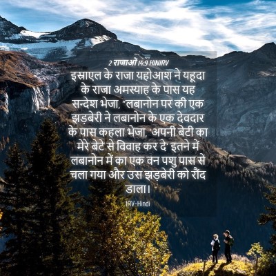 Picture 04 - 2 राजाओं 14:9 HINIRV - इस्राएल के राजा - Bible Verse Picture