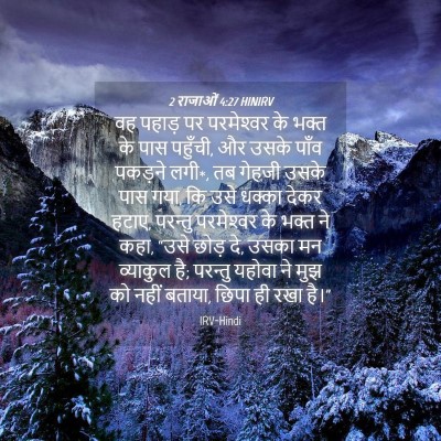 Picture 04 - 2 राजाओं 4:27 HINIRV - वह पहाड़ पर - Bible Verse Picture