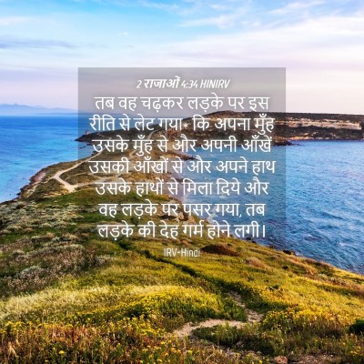 Picture 04 - 2 राजाओं 4:34 HINIRV - तब वह चढ़कर लड़के - Bible Verse Picture