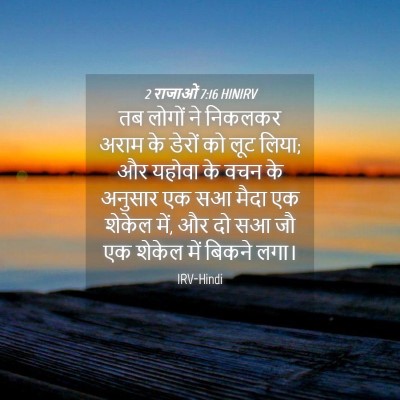 Picture 04 - 2 राजाओं 7:16 HINIRV - तब लोगों ने निकलकर - Bible Verse Picture