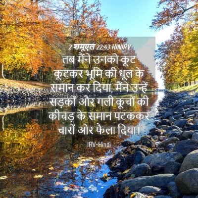 Picture 04 - 2 शमूएल 22:43 HINIRV - तब मैंने उनको कूट - Bible Verse Picture
