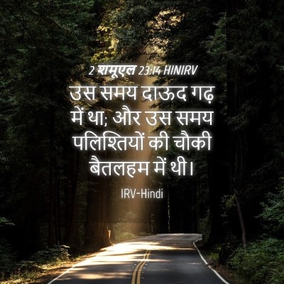 Picture 04 - 2 शमूएल 23:14 HINIRV - उस समय दाऊद गढ़ में - Bible Verse Picture