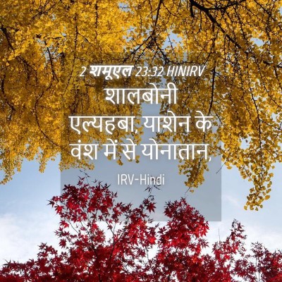 Picture 04 - 2 शमूएल 23:32 HINIRV - शालबोनी एल्यहबा, - Bible Verse Picture