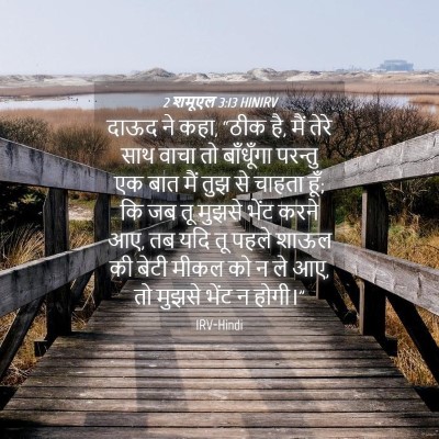 Picture 04 - 2 शमूएल 3:13 HINIRV - दाऊद ने कहा, “ठीक - Bible Verse Picture