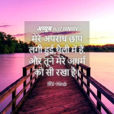 Picture 04 - अय्यूब 14:17 HINIRV - मेरे अपराध छाप लगी - Bible Verse Picture
