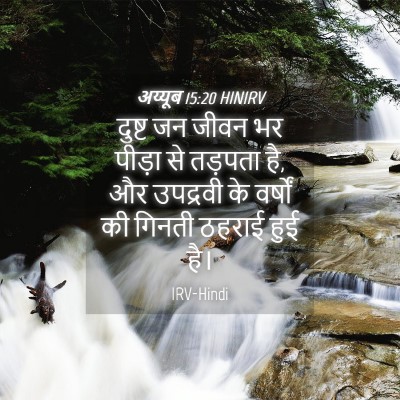 Picture 04 - अय्यूब 15:20 HINIRV - दुष्ट जन जीवन भर - Bible Verse Picture