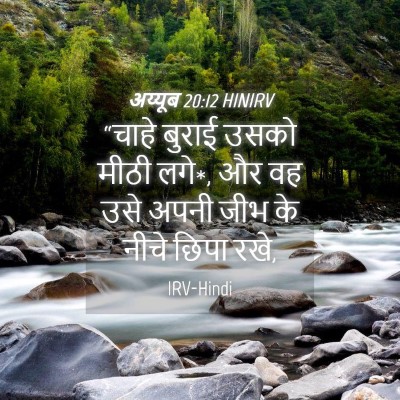 Picture 04 - अय्यूब 20:12 HINIRV - “चाहे बुराई उसको - Bible Verse Picture