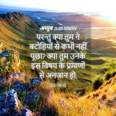 Picture 04 - अय्यूब 21:29 HINIRV - परन्तु क्या तुम ने - Bible Verse Picture