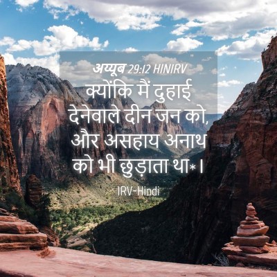 Picture 04 - अय्यूब 29:12 HINIRV - क्योंकि मैं दुहाई - Bible Verse Picture