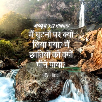 Picture 04 - अय्यूब 3:12 HINIRV - मैं घुटनों पर - Bible Verse Picture