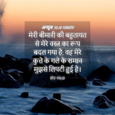 Picture 04 - अय्यूब 30:18 HINIRV - मेरी बीमारी की - Bible Verse Picture