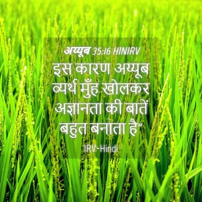 Picture 04 - अय्यूब 35:16 HINIRV - इस कारण अय्यूब - Bible Verse Picture