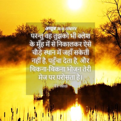 Picture 04 - अय्यूब 36:16 HINIRV - परन्तु वह तुझको भी - Bible Verse Picture
