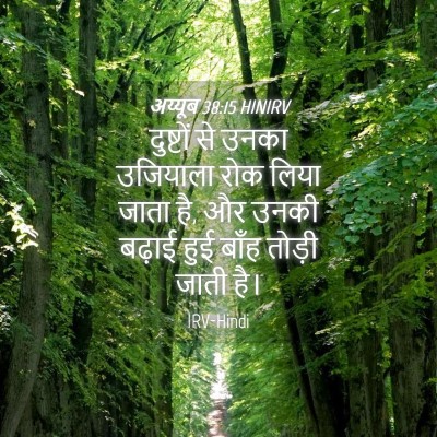 Picture 04 - अय्यूब 38:15 HINIRV - दुष्टों से उनका - Bible Verse Picture