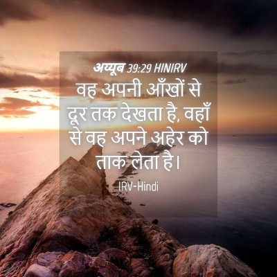 Picture 04 - अय्यूब 39:29 HINIRV - वह अपनी आँखों से - Bible Verse Picture