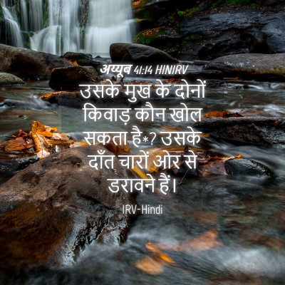 Picture 04 - अय्यूब 41:14 HINIRV - उसके मुख के दोनों - Bible Verse Picture