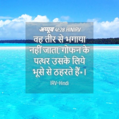 Picture 04 - अय्यूब 41:28 HINIRV - वह तीर से भगाया - Bible Verse Picture